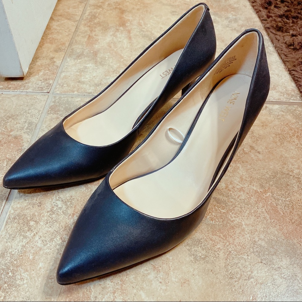 Nine West Navy Classic Low Heels - 10W Wide